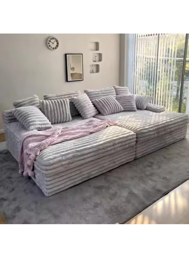 Zayn comforts Luxe Suede Modular King Sofa  The Ultimate Statement Piece for Living Room, Bedroom, or Balcony (Grey) - Image 1