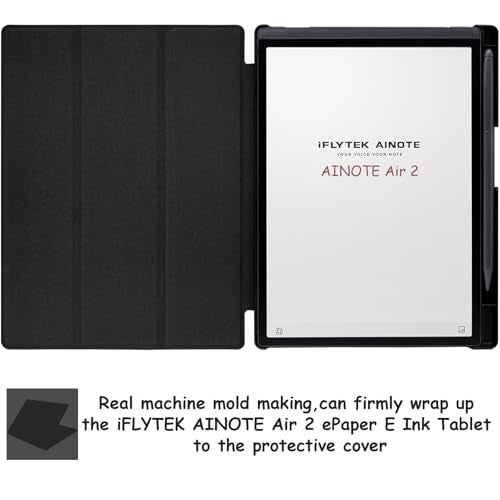 GOVTVA Protective Folio Case for 82 iFLYTEK AINOTE Air 2 UltraThin Lightweight Trifold Protective Cover with Builtin Pen Holder Auto SleepWake for AINOTE Air2 Tablet Cloth Bark Blue - Image 3