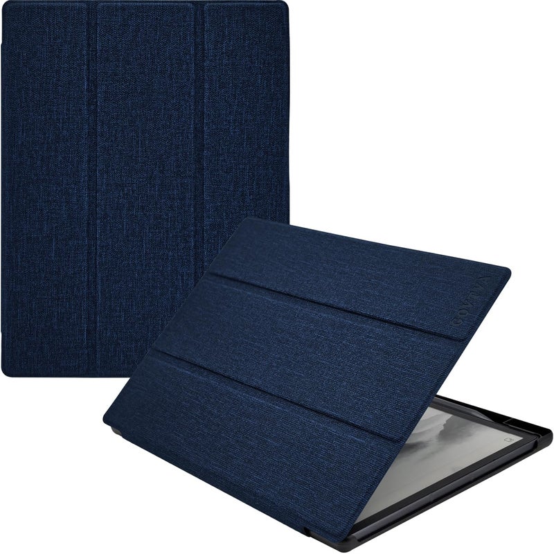 GOVTVA Protective Folio Case for 82 iFLYTEK AINOTE Air 2 UltraThin Lightweight Trifold Protective Cover with Builtin Pen Holder Auto SleepWake for AINOTE Air2 Tablet Cloth Bark Blue - Image 2