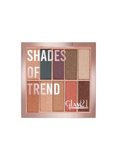 Glam 21 Glam21 Shades Of Trend Eyeshadow Palette ; 10 Highly Pigmented Shades ;Smudge Free & Longlasting; Shimmery Finish; 4Gm Shade 03  - Image 1