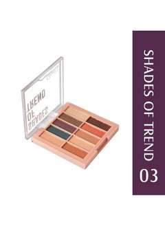 Glam 21 Glam21 Shades Of Trend Eyeshadow Palette ; 10 Highly Pigmented Shades ;Smudge Free & Longlasting; Shimmery Finish; 4Gm Shade 03  - Image 3