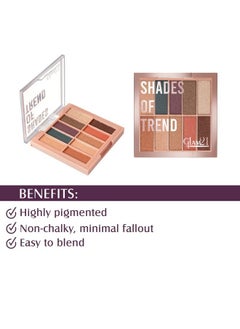 Glam 21 Glam21 Shades Of Trend Eyeshadow Palette ; 10 Highly Pigmented Shades ;Smudge Free & Longlasting; Shimmery Finish; 4Gm Shade 03  - Image 4