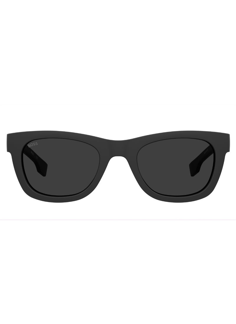 HUGO BOSS Men's UV Protection Rectangular Shape  Sunglasses BOSS 1649/S GREY 39 - Lens Size: 38.5 Mm - Black Whte  - Image 3