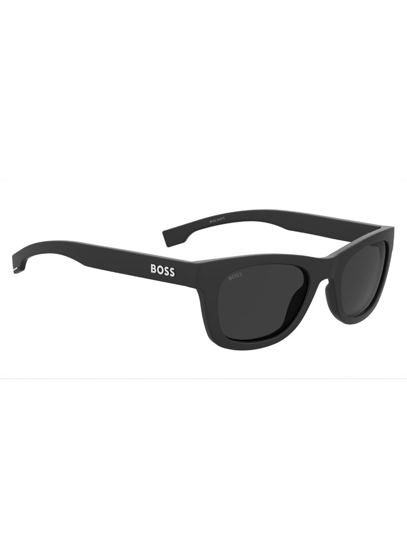 HUGO BOSS Men's UV Protection Rectangular Shape  Sunglasses BOSS 1649/S GREY 39 - Lens Size: 38.5 Mm - Black Whte  - Image 2