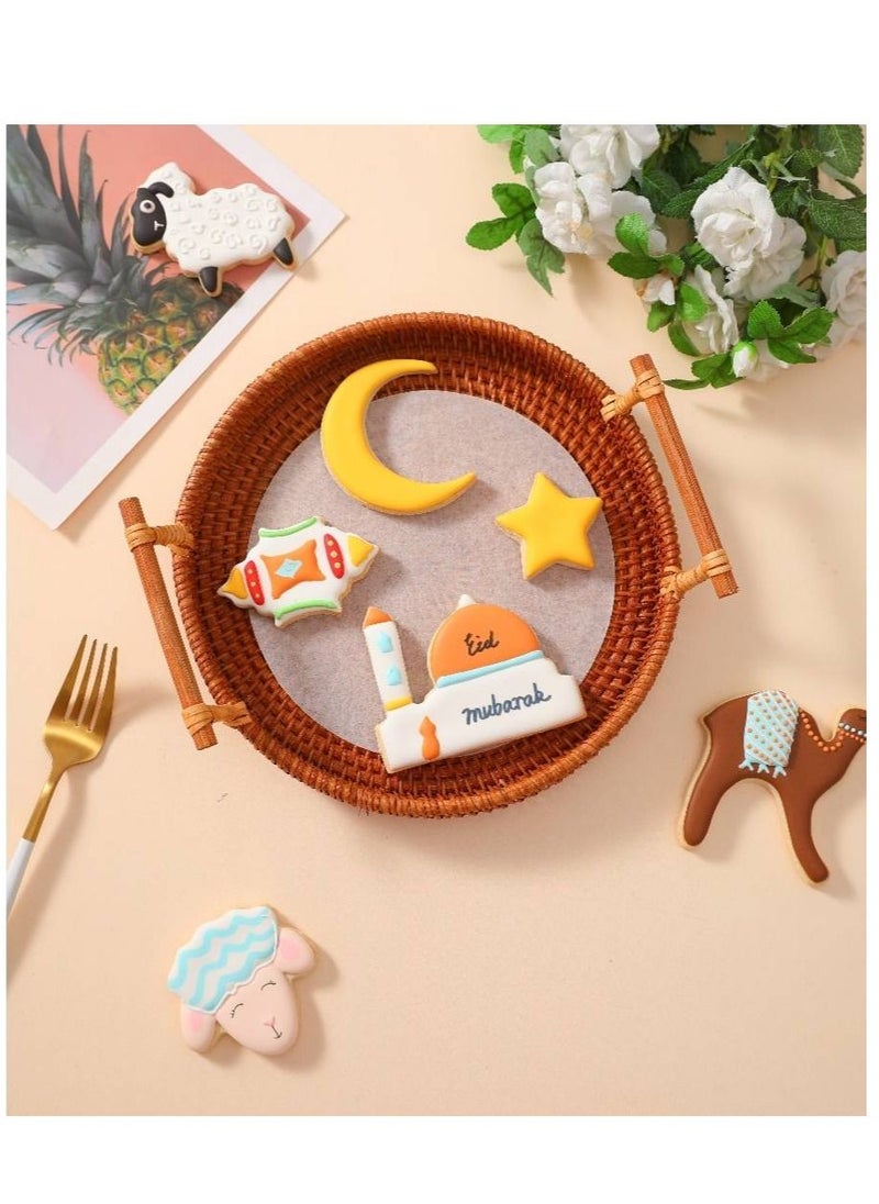 Hilalful Stainless Steel Cookie Cutter Set for Kids - 6 Pieces | Eid Themed | Sheep, Crescent, Camel, Mosque, Lantern Shaped Cutter | Islamic Gift Item | Baking Tool Set for Eid, Ramadan  - Image 1