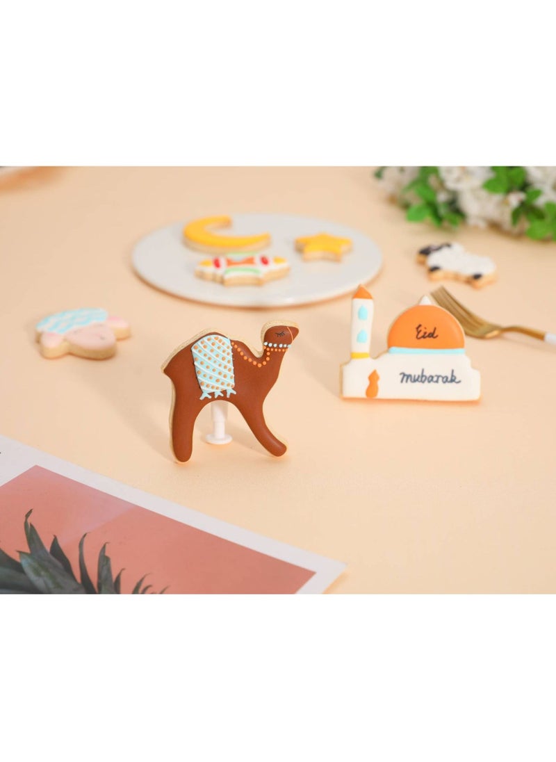 Hilalful Stainless Steel Cookie Cutter Set for Kids - 6 Pieces | Eid Themed | Sheep, Crescent, Camel, Mosque, Lantern Shaped Cutter | Islamic Gift Item | Baking Tool Set for Eid, Ramadan  - Image 2