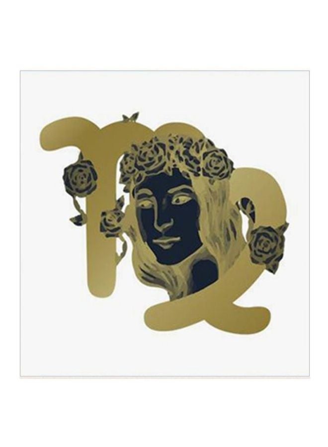 RYN Virgo Sign Wall Art Painting Green/Black 30x30centimeter - Image 2