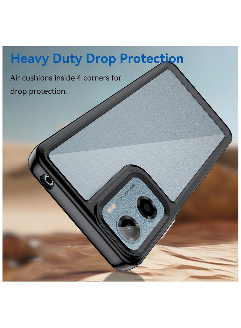 [1+1 Sets] For Motorola Moto G05/ Motorola Moto E15 Case & Screen Protector Transparent Frame Protective Cover with Tempered Glass Screen Protector - Image 3