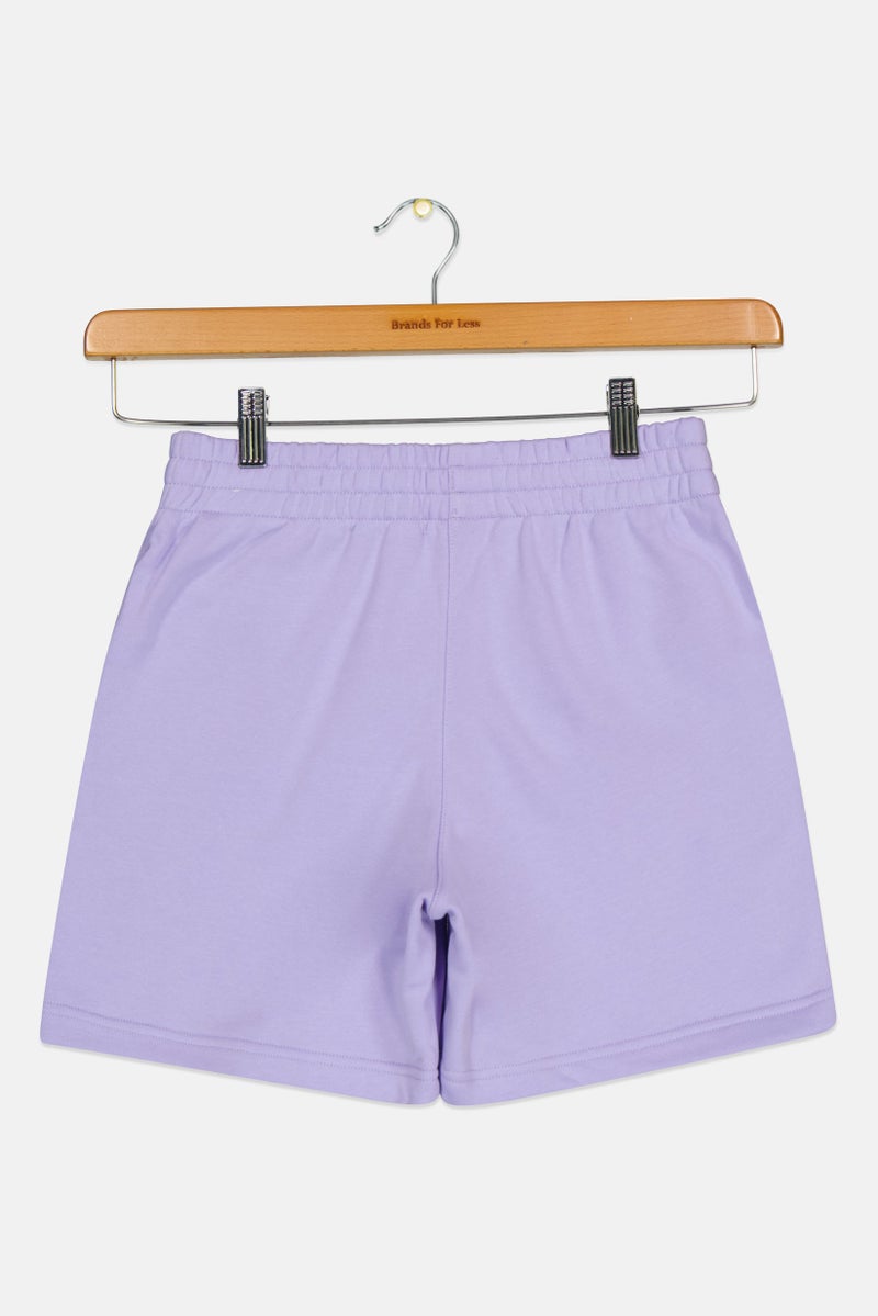 Nike Kids Girl Embroidered Logo Outdoor Shorts, Lavender - Image 2