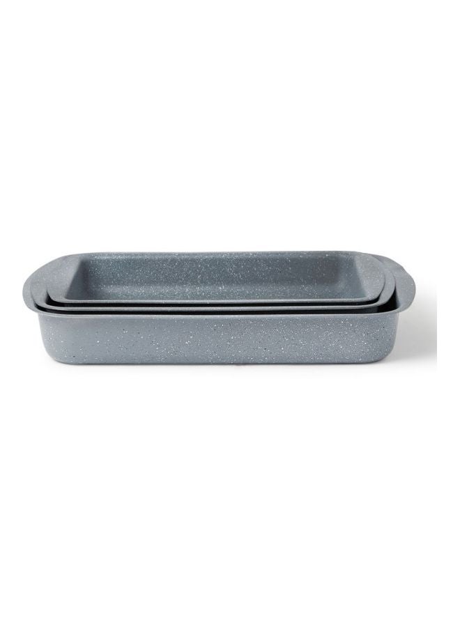 DESSINI 3-Pieces Granite Square Pan Set Grey - Image 3