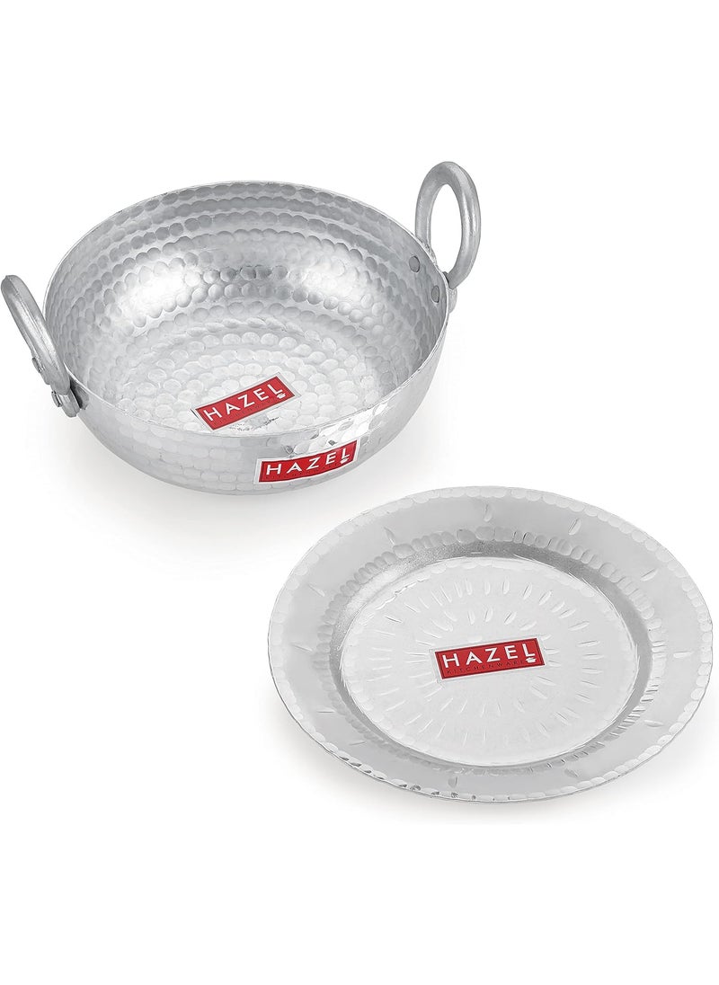 Hazel HAZEL Aluminium Hammered Finish Kadai with Lid Premium Round Bottom 16 Gauge Kadhai vessal 29 cm 4000 ML  - Image 5