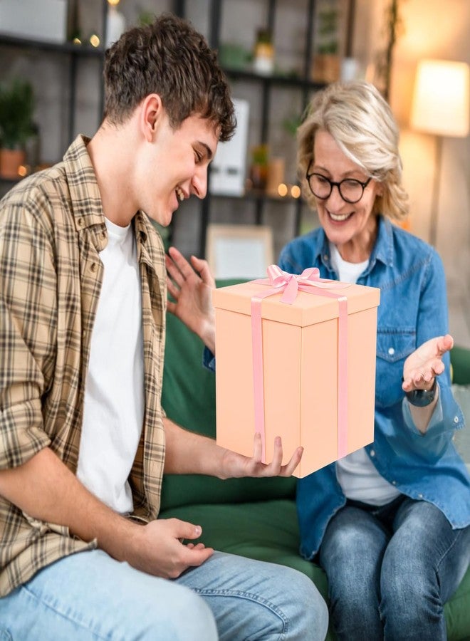 Nimbbex Gift Box, 9×9×9inches Pink Gift Boxes with Lids for Presents, Square Birthday Gift Box with Ribbon and Card for Wedding, Baby Shower, Bridesmaid, Christmas, Anniversary - Image 5