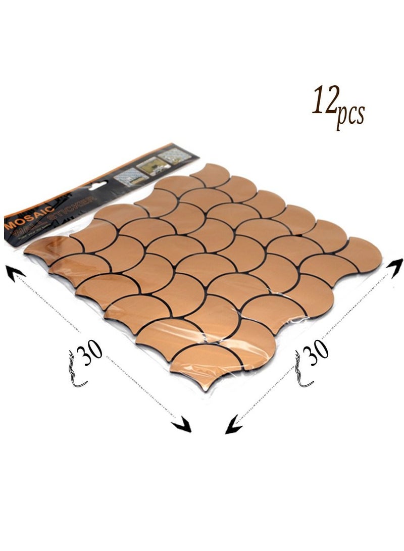 Mosaic A set of 12 pieces of peel and stick mosaic tile stickers to decorate kitchens and bathrooms 30 * 30 cm  - Image 1