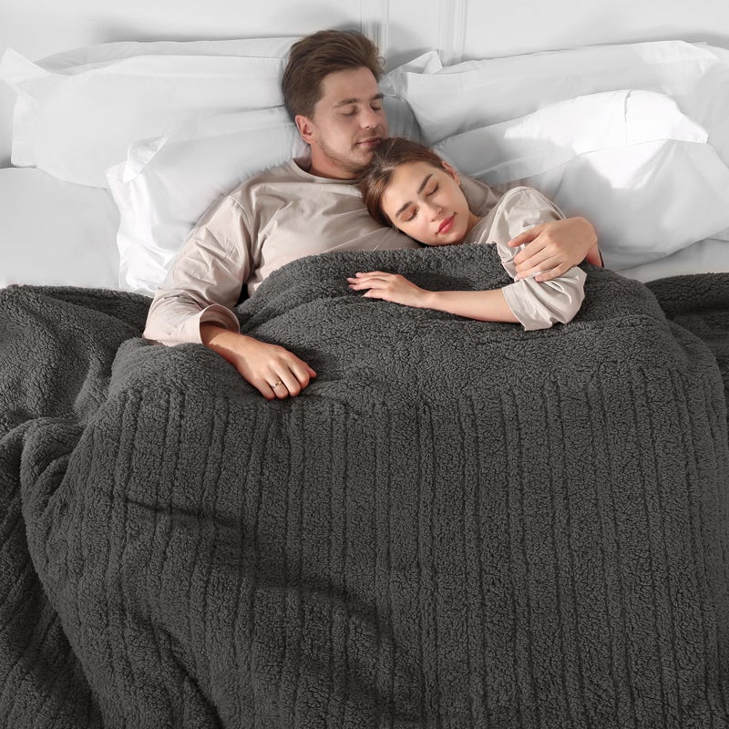 ESTINGO Queen Heated Blanket, Electric Blanket Dual Control with 5 Heating Levels & 10 Hours Auto Off, Ultra Soft Fuzzy Washable Heating Blanket Queen with ETL Certified, 84"x90", Dark Gray - Image 1