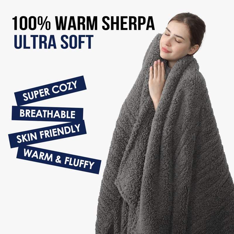 ESTINGO Queen Heated Blanket, Electric Blanket Dual Control with 5 Heating Levels & 10 Hours Auto Off, Ultra Soft Fuzzy Washable Heating Blanket Queen with ETL Certified, 84"x90", Dark Gray - Image 3