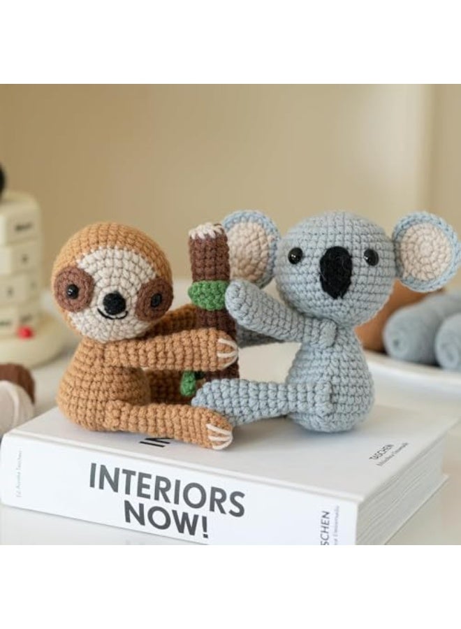 Luckam Crochet Kit for Beginners Adults Kids, Cute Koalas Sloth Knitting Kit, Fun and Educational Crochets Set for DIY or Relaxing with Step-by-Step Video Tutorial, Ideal Gift for Family, Friends - Image 2