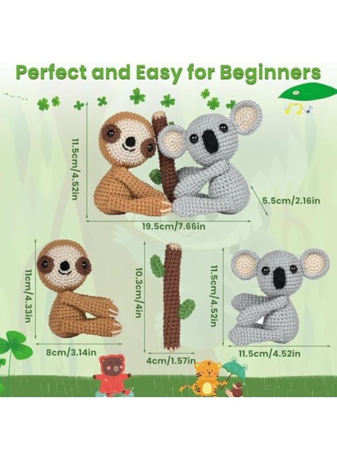 Luckam Crochet Kit for Beginners Adults Kids, Cute Koalas Sloth Knitting Kit, Fun and Educational Crochets Set for DIY or Relaxing with Step-by-Step Video Tutorial, Ideal Gift for Family, Friends - Image 5