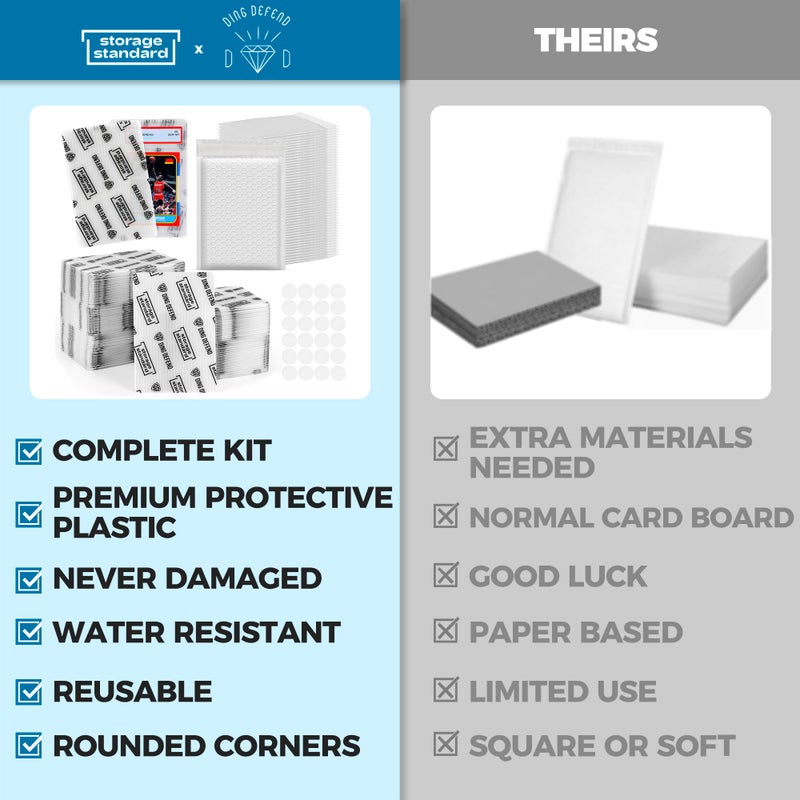 Storage Standard Ding Defend Card Shipping Kit Envelope Bubble Mailers - Includes 110 4â€™â€™ x 6â€™â€™ Semi-Transparent Small Padded Envelopes/Protectors, 55 Small Bubble Mailers, 240 Tape Seals for Collectible Cards & Slabs - Image 2