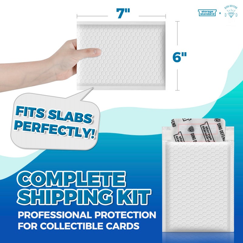 Storage Standard Ding Defend Card Shipping Kit Envelope Bubble Mailers - Includes 110 4â€™â€™ x 6â€™â€™ Semi-Transparent Small Padded Envelopes/Protectors, 55 Small Bubble Mailers, 240 Tape Seals for Collectible Cards & Slabs - Image 5