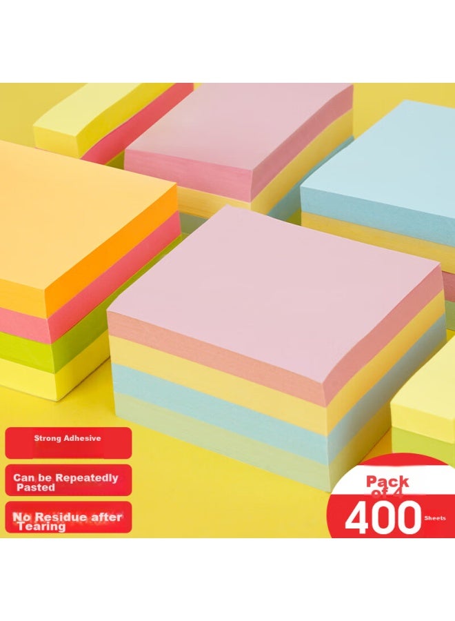 Simaa 400 Sheets 4-color Sticky Notes, Colorful Memo Pads, 76*76mm, Reusable Notes For Students And Office, Colorful Paper - Image 4