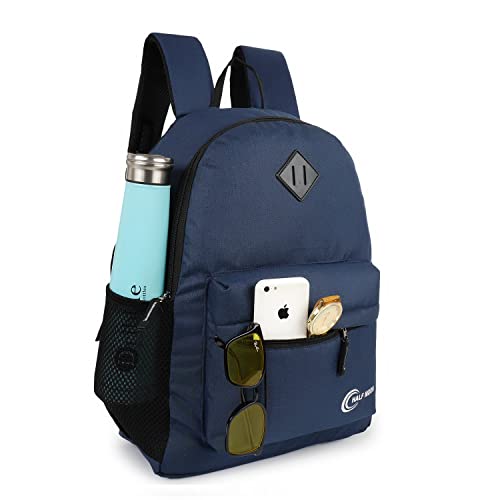 Half Moon 21L Casual Backpack Daypack Rucksack Bag For Men Women Boys Girls For College/School/Tuition (Navy Blue) (Textured Navy) - Image 5