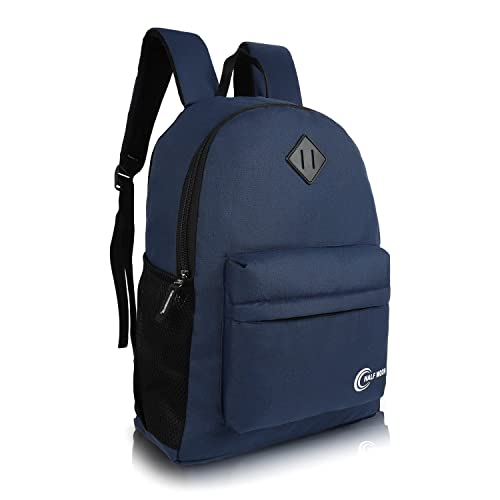 Half Moon 21L Casual Backpack Daypack Rucksack Bag For Men Women Boys Girls For College/School/Tuition (Navy Blue) (Textured Navy) - Image 2