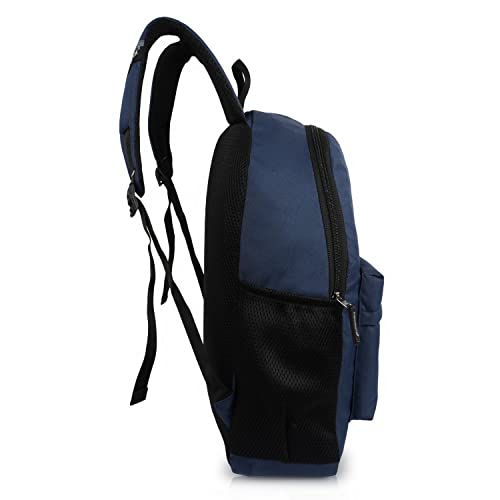 Half Moon 21L Casual Backpack Daypack Rucksack Bag For Men Women Boys Girls For College/School/Tuition (Navy Blue) (Textured Navy) - Image 3