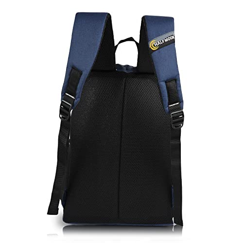 Half Moon 21L Casual Backpack Daypack Rucksack Bag For Men Women Boys Girls For College/School/Tuition (Navy Blue) (Textured Navy) - Image 4