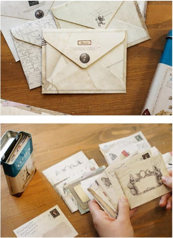 Oasisgalore 72Pcs Mini Vintage Envelope Small Handmade Gift Card Envelopes Holders for DIY Birthday Party, Greeting Cards  - Image 3