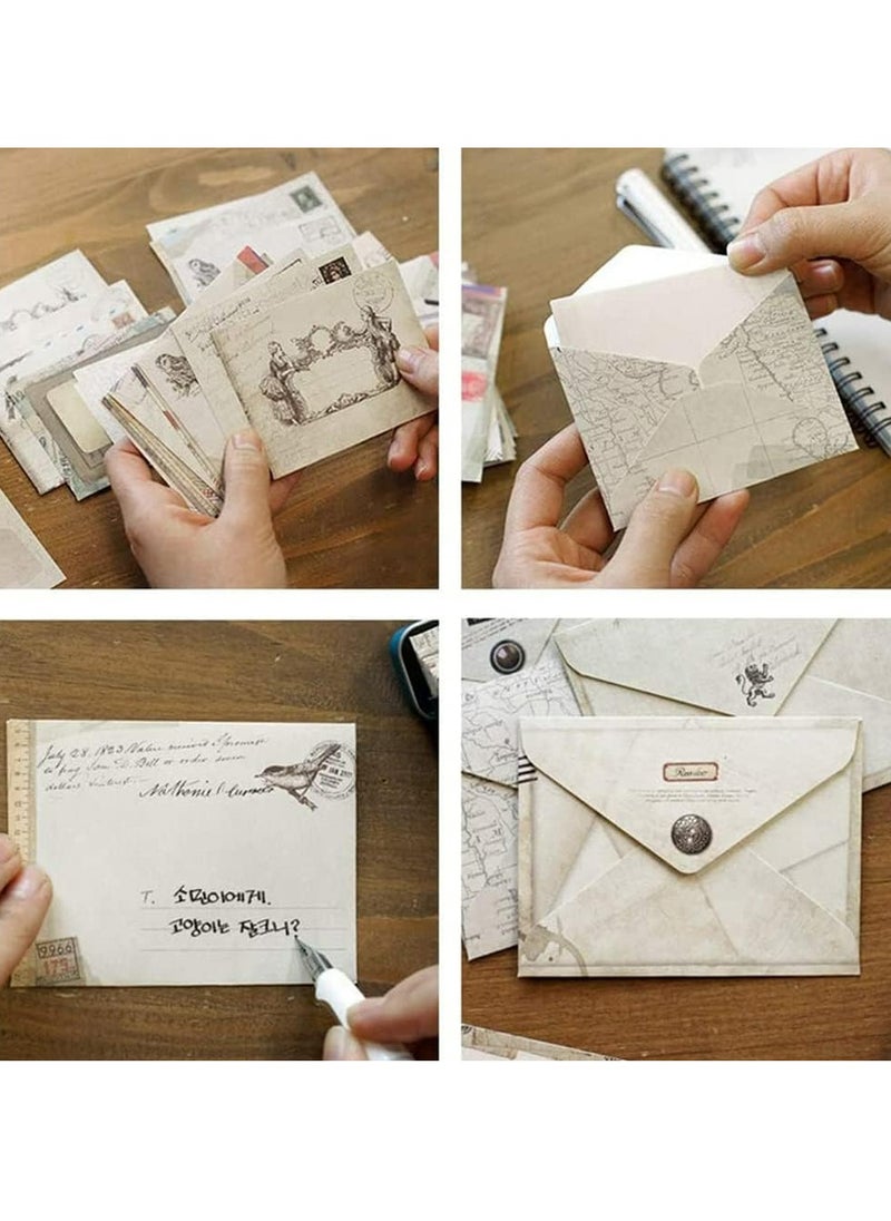 Oasisgalore 72Pcs Mini Vintage Envelope Small Handmade Gift Card Envelopes Holders for DIY Birthday Party, Greeting Cards  - Image 5