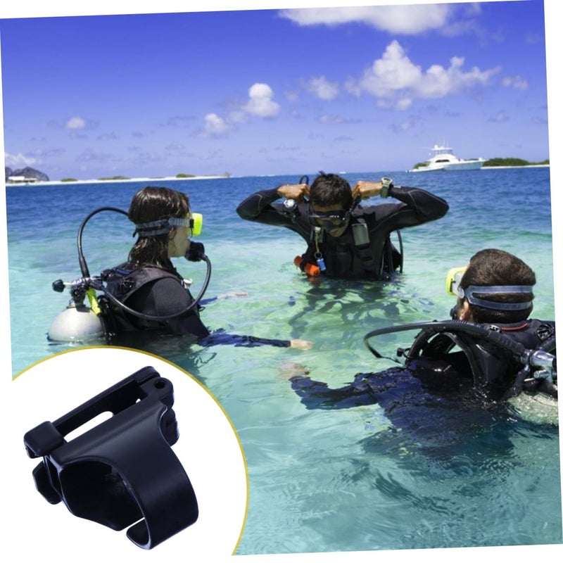 Pack Of 3 Snorkel Clip With Carabiner Bungee Lanyard For Diving Equipment - Image 4