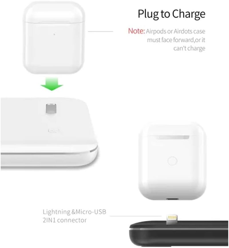 Trands 3-in-1 Wireless Desk Charger for iPhone, Apple Watch, and AirPods - Black - Image 5