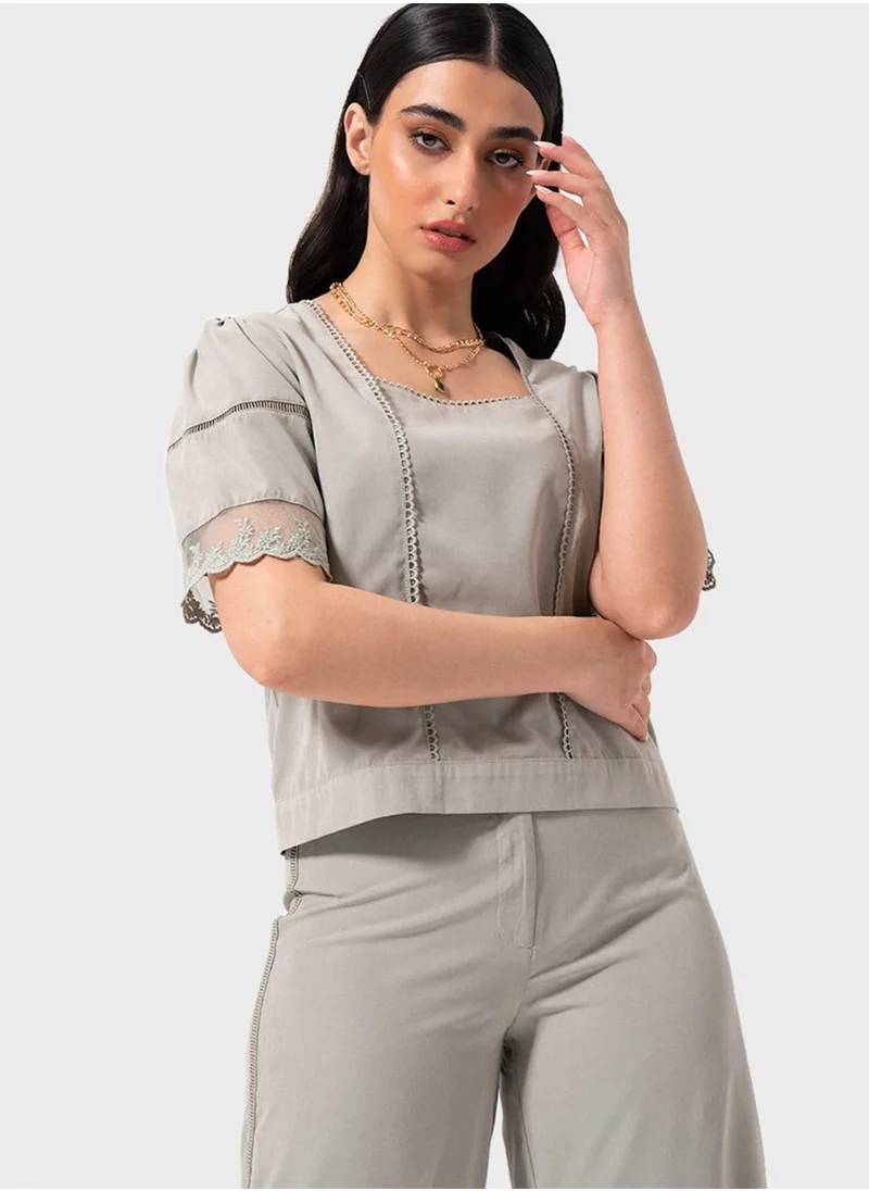RINA Lace Detail Top