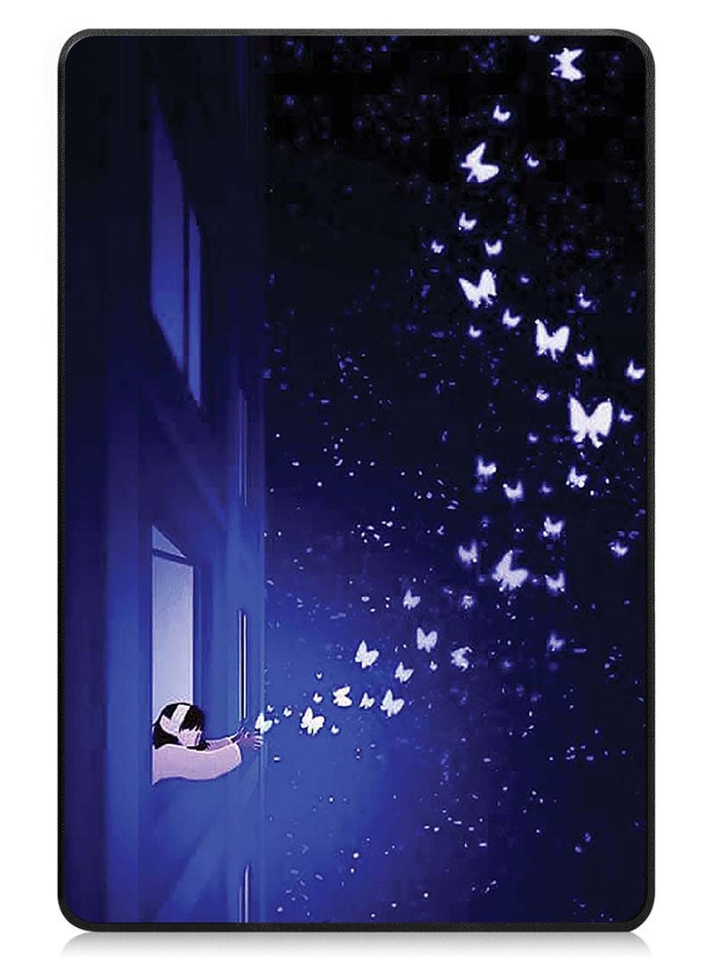 Theodor Protective Flip Case For Samsung Galaxy Tab S9 FE Plus With Trifold Stand Auto Wake Sleep Shockproof Cover Girl & Butterfly - Image 1