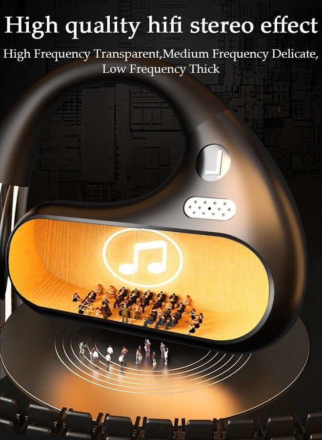 DUNISO Wireless Headphones Bluetooth Ear Clip Earphones Open Ear with Mic Wireless Charging Case LED Power Display and Touch Control for Running Sport Gym - Image 5