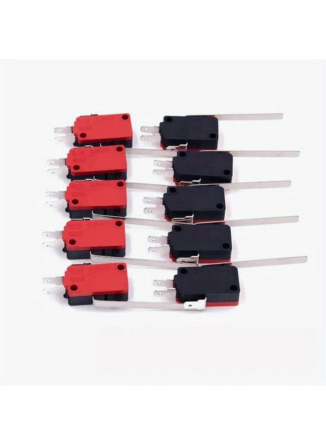 5PCS Heavy Duty Lever Tact Switches SPST On Off Red Black KW7 9 - Image 2