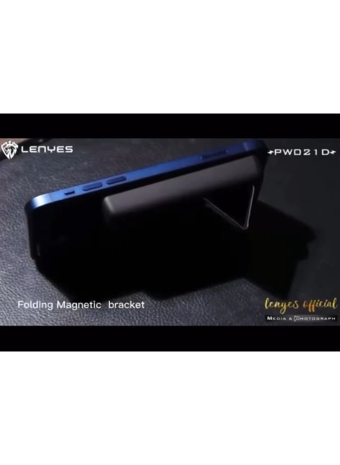 Lenyes - Powerbank LENYES 5000mAh Wireless Fast Charging PD20W + 15W Magsafe Power Bank Transparan + stand Real Capacity Original - Image 1