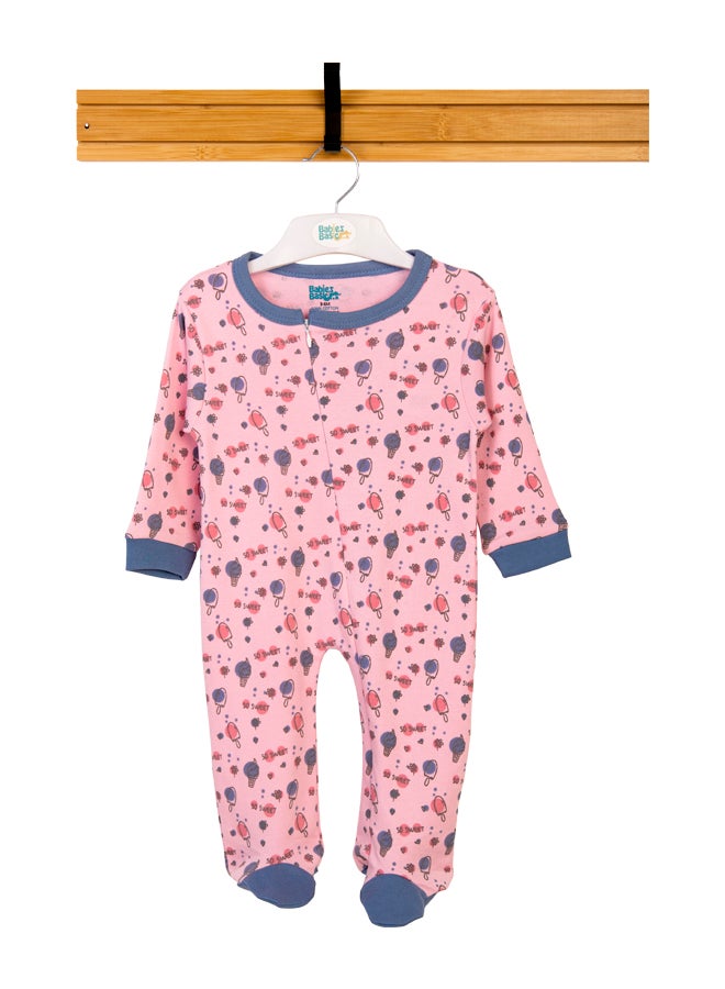 Babies Basic 100% Cotton Printed Long Sleeves Jumpsuit/Romper/Sleepsuit For Babies  - Image 1