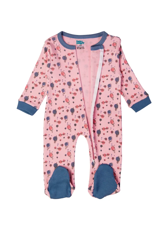 Babies Basic 100% Cotton Printed Long Sleeves Jumpsuit/Romper/Sleepsuit For Babies