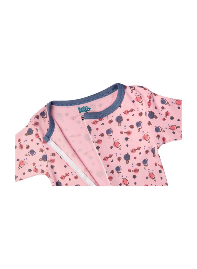Babies Basic 100% Cotton Printed Long Sleeves Jumpsuit/Romper/Sleepsuit For Babies  - Image 4