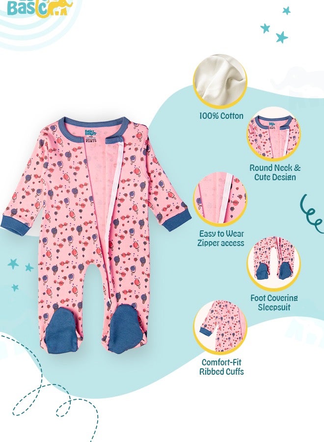 Babies Basic 100% Cotton Printed Long Sleeves Jumpsuit/Romper/Sleepsuit For Babies  - Image 5