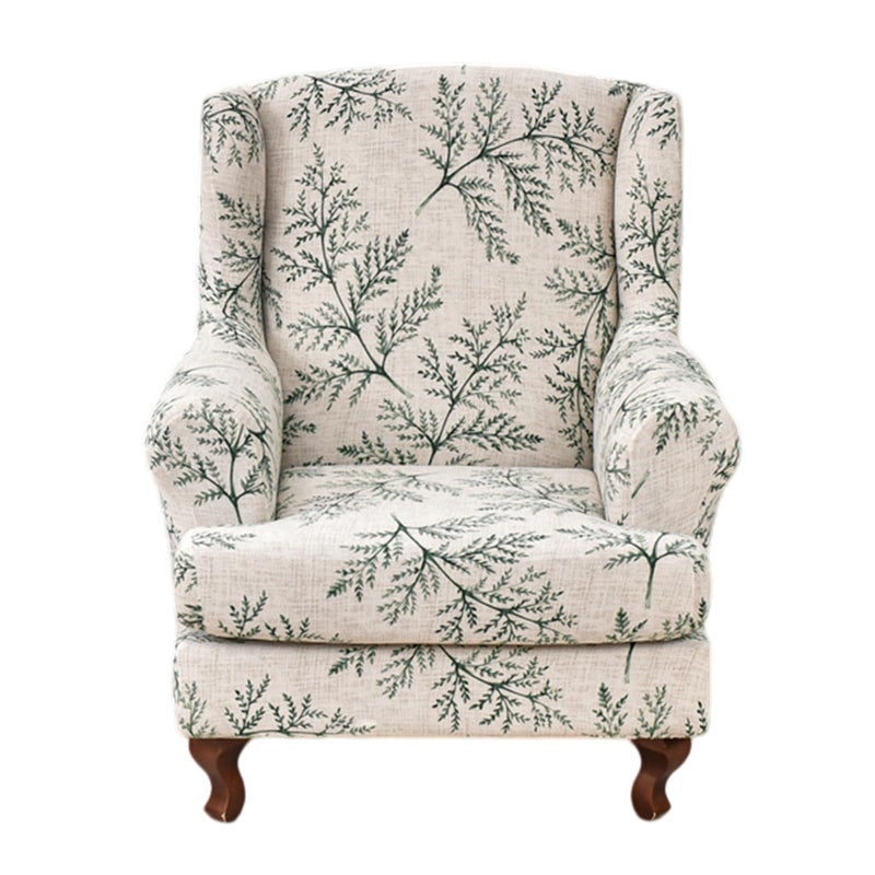 KRFOONN Stretch Wing Chair Slipcovers Printed 2 Piece Wingback Chair Covers Soft Spandex Wingback Armchair Slipcover Furniture Protector Chair Covers for Living Room Wingback Chair, T1 - Image 1
