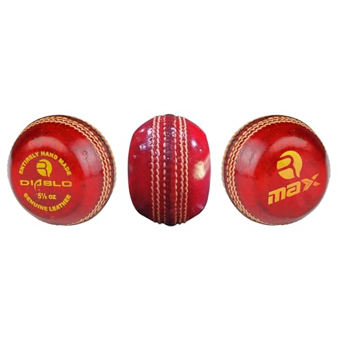 DIABLO Rmax Cricket Ball Leather, Cricket Flat Seam Training Ball - Image 1