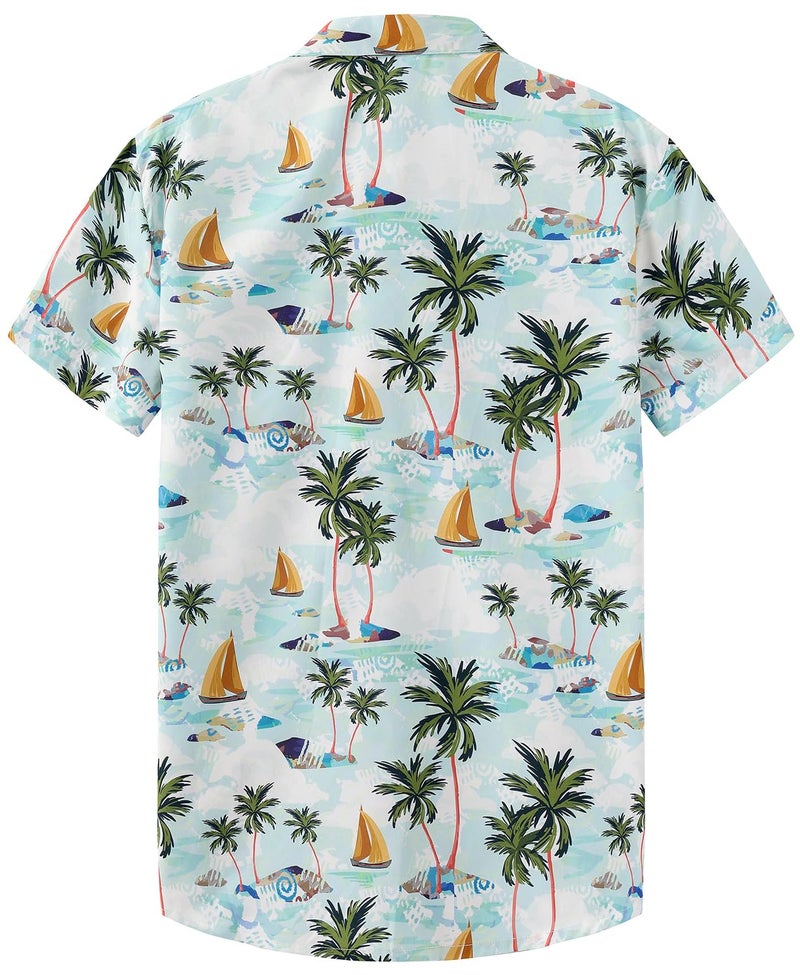 KYKU Shirts Men's Hawaiian Button Casual Summer Clothing Short Sleeve Tropical Clothes Beach Multicolor L - Image 4