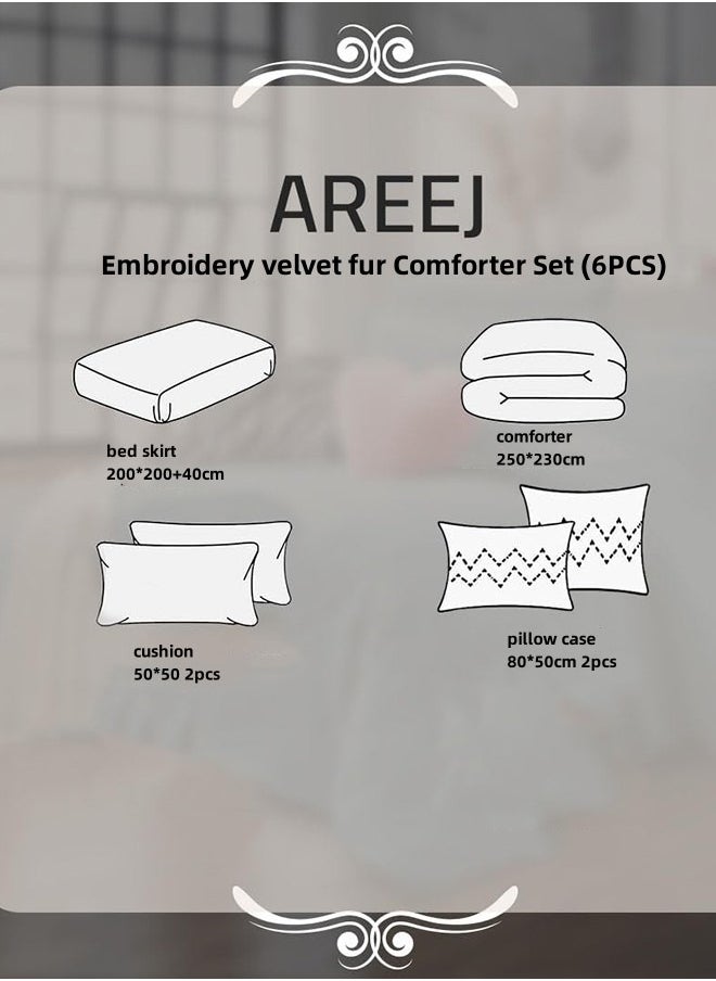 JCB CHIC - Queen Comforter Set - 6 Pieces Bed in A Bag Queen Comforters Queen Size,Complete Bedding Sets with Comforter, Flat Sheet, Fitted Sheet and Pillowcases Shams(TYH-005) - Image 1
