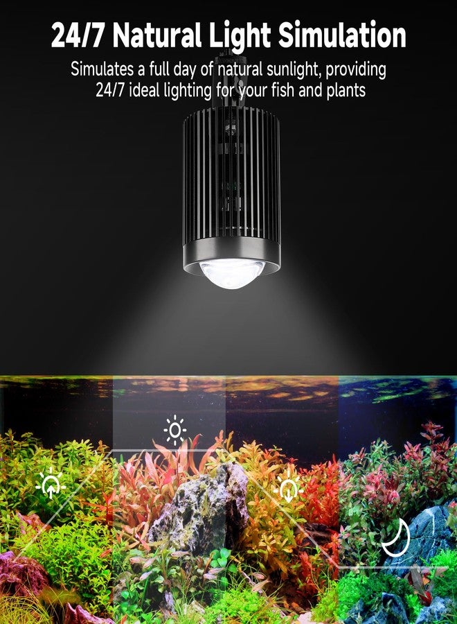 fishkeeper Clip On Aquarium Light, 24/7 Fish Tank Light with Timer, DIY 3 Colors & 10 Brightness Full Spectrum Aquarium LED Lights with Adjustable Metal Clamp for Freshwater Plants Fish Tanks (80W) - Image 3