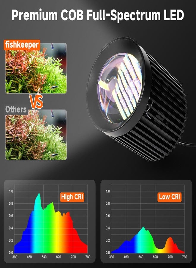 fishkeeper Clip On Aquarium Light, 24/7 Fish Tank Light with Timer, DIY 3 Colors & 10 Brightness Full Spectrum Aquarium LED Lights with Adjustable Metal Clamp for Freshwater Plants Fish Tanks (80W) - Image 4