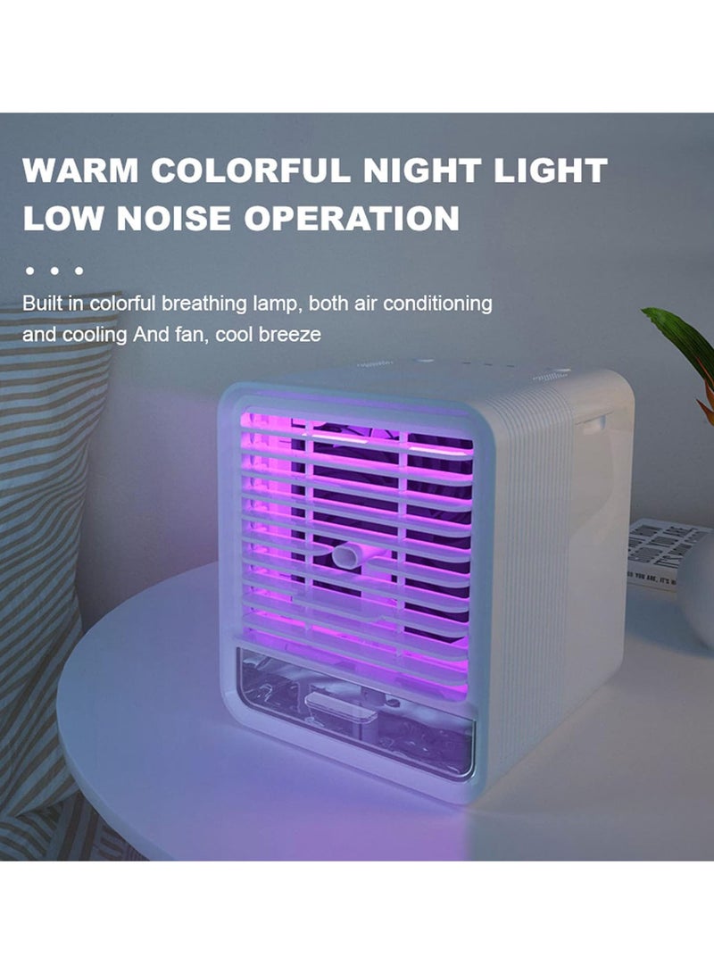 GGOOT Portable AC Air Conditioner, Desktop Air Cooler Humidifier, 5 in 1 Quiet Personal Conditioner with 7 LED Lights, 2 Modes and 70° Wide Oscillation, Mini Air AC for Bedroom Office Dorm - Image 3