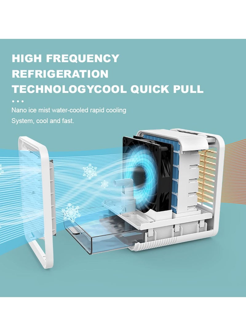 GGOOT Portable AC Air Conditioner, Desktop Air Cooler Humidifier, 5 in 1 Quiet Personal Conditioner with 7 LED Lights, 2 Modes and 70° Wide Oscillation, Mini Air AC for Bedroom Office Dorm - Image 5