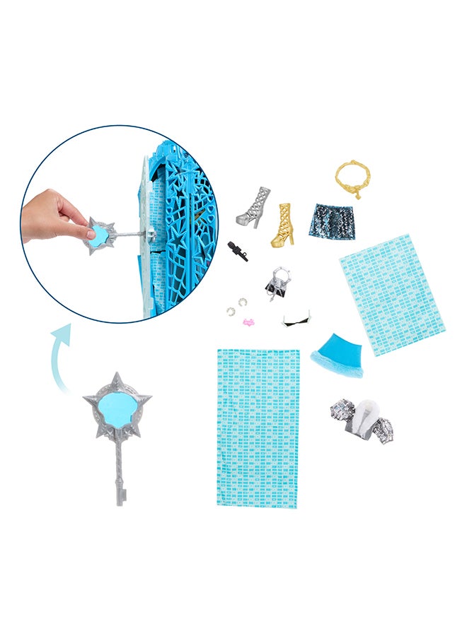 MONSTER HIGH Skulltimate Secrets Doll And Accessories Set, Hauntlywood Mysteries Frankie Stein With Reveal Closet & 19+ Glam Surprises Like Doll Clothes - Image 4